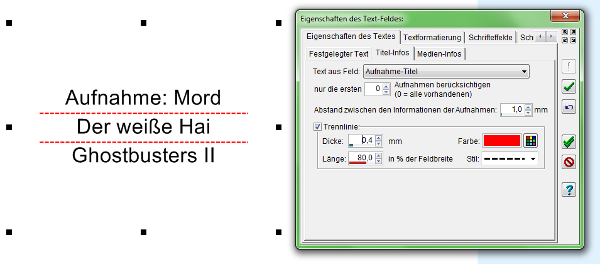 Heyer's CD+DVD-Hüllen - Textfeld: Aufnahme-Infos