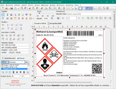 Zum Vergrößern anklicken! Heyer's Etiketten-Studio Pro (Etikettensoftware)