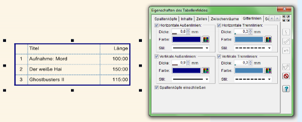Heyer's CD+DVD-Hüllen - Tabellenfeld