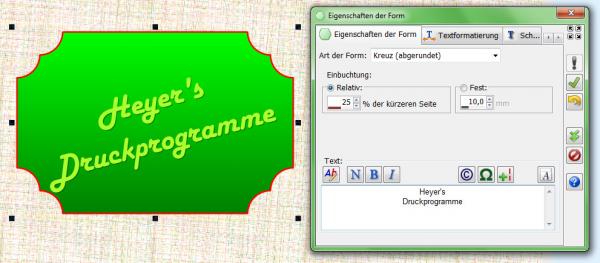 Heyer's Visitenkarten - Formenfeld