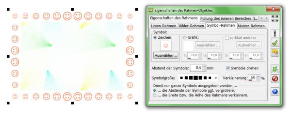 Zum Vergrößern anklicken! Heyer's Etiketten-Studio Pro - Symbol-Rahmen